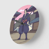 Samurai Runde Wanduhr (Winkel)