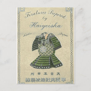 Samurai-Rüstung Vintage-Japanisches-Seidenetikett Postkarte