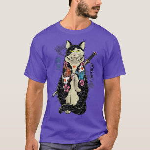 Samurai, Samurai Cat maneki neko , Katzen Japan T-Shirt