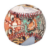 Samurai-Samurai-Tiger und Dämon Vintag Baseball (Rückseite)