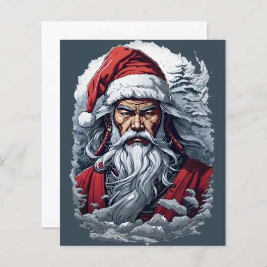 Samurai Santa Warrior Weihnachtsgeschenk (Vorne/Hinten)
