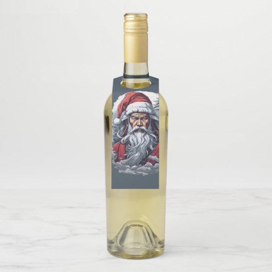 Samurai Santa Warrior Weihnachtsgeschenk Flaschenanhänger (Auf Flasche)