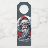 Samurai Santa Warrior Weihnachtsgeschenk Flaschenanhänger (Rückseite)
