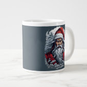 Samurai Santa Warrior Weihnachtsgeschenk Jumbo-Tasse (Vorderseite Rechts)