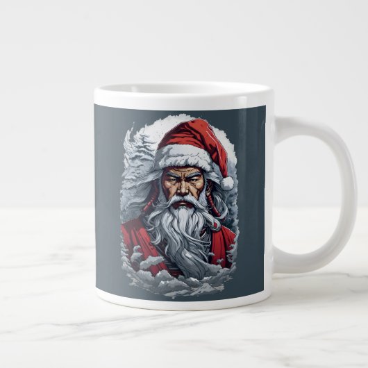 Samurai Santa Warrior Weihnachtsgeschenk Jumbo-Tasse (Rechts)