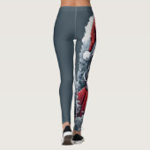 Samurai Santa Warrior Weihnachtsgeschenk Leggings (Rückseite)