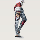 Samurai Santa Warrior Weihnachtsgeschenk Leggings (Rechts)
