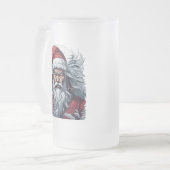Samurai Santa Warrior Weihnachtsgeschenk Mattglas Bierglas (Vorderseite Links)
