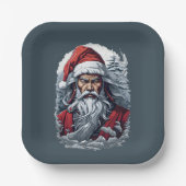 Samurai Santa Warrior Weihnachtsgeschenk Pappteller (Vorderseite)