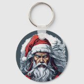 Samurai Santa Warrior Weihnachtsgeschenk Schlüsselanhänger (Vorderseite)