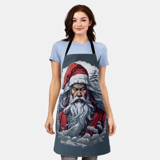 Samurai Santa Warrior Weihnachtsgeschenk Schürze (Getragen)
