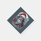 Samurai Santa Warrior Weihnachtsgeschenk Serviette (Ecke)