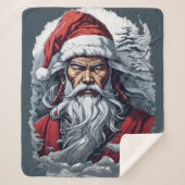 Samurai Santa Warrior Weihnachtsgeschenk Sherpadecke (Vorderseite)