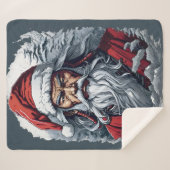 Samurai Santa Warrior Weihnachtsgeschenk Sherpadecke (Vorderseite (Horizontal))