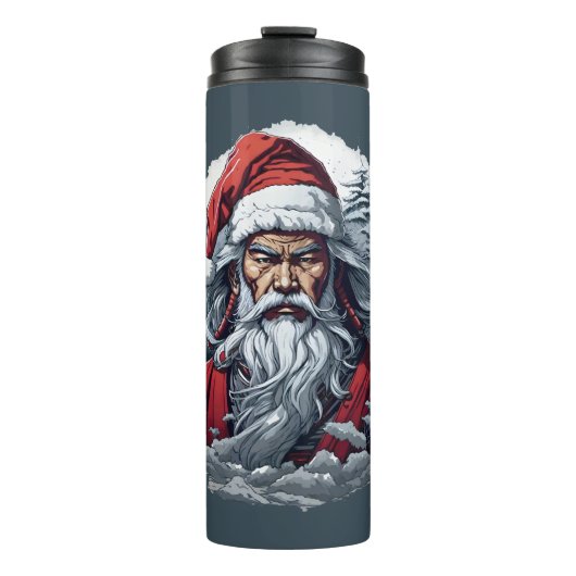 Samurai Santa Warrior Weihnachtsgeschenk Thermosbecher (Vorderseite)