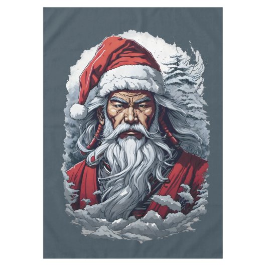 Samurai Santa Warrior Weihnachtsgeschenk Tischdecke (Vorderseite)