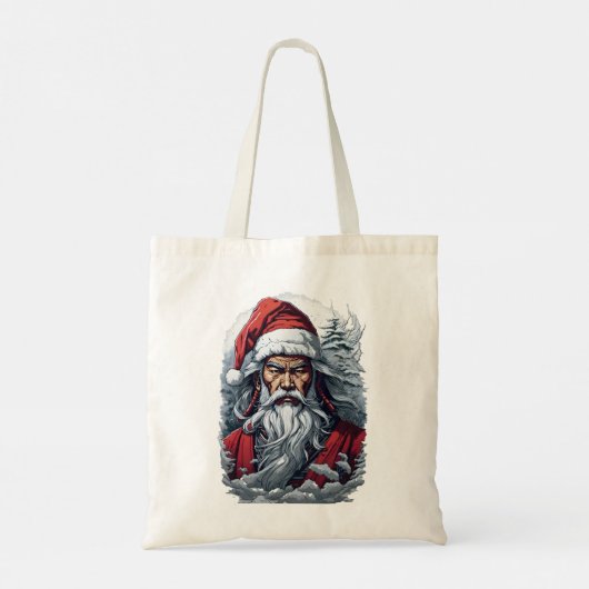Samurai Santa Warrior Weihnachtsgeschenk Tragetasche (Rückseite)