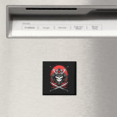 Samurai-Schädel Aufgehende Sonne Krieger Kunst Magnet (In Situ (Geschirrspüler))