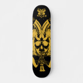Samurai-Schädel-Goldschwarzfarbe Skateboard (Vorne)