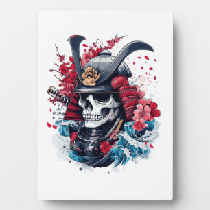 Samurai-Schädel-Krieger Fotoplatte