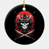 Samurai-Schädel Rising Sun Krieger Kunst Keramik Ornament (Hinten)