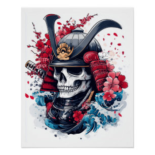 Samurai-Schädelkrieger Poster