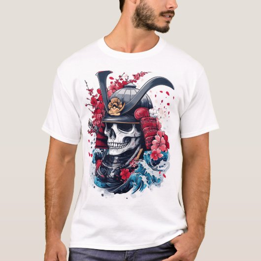 Samurai-Schädelkrieger T-Shirt (Vorderseite)