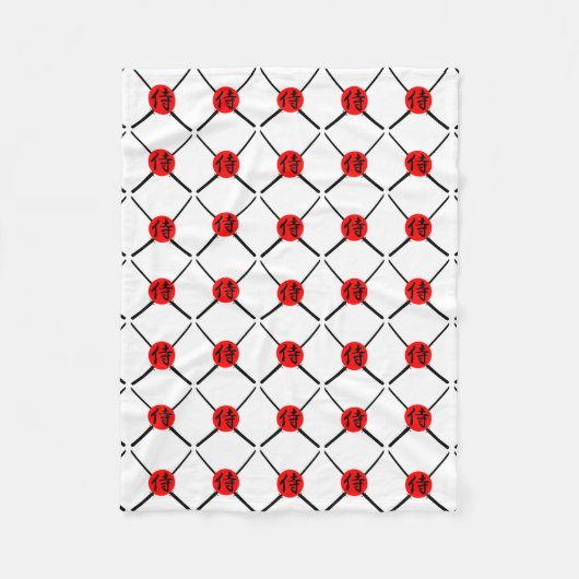 SAMURAI - Schwert und Kanji Fleecedecke (Vorderseite)