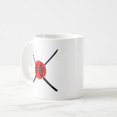 SAMURAI - Schwert und Kanji Kaffeetasse (Vorderseite Links)