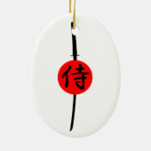 SAMURAI - Schwert und Kanji Keramik Ornament (Hinten)