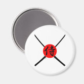 SAMURAI - Schwert und Kanji Magnet (Vorderseite/Rückseite)