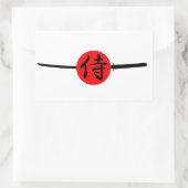SAMURAI - Schwert und Kanji Rechteckiger Aufkleber (Tasche)