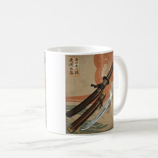 Samurai Schwerter Kaffeetasse (VorderseiteRechts)