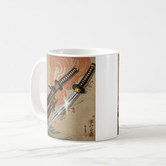 Samurai Schwerter Kaffeetasse (Vorderseite Links)