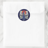 Samurai Seven Runder Aufkleber (Tasche)