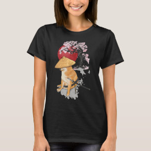 Samurai Shiba Inu Dog Japanisch Cherry Blossom Sak T-Shirt
