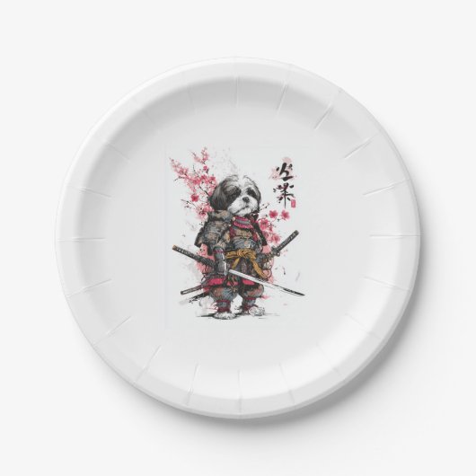 Samurai Shih Tzu � Epic Warrior Dog Pappteller (Vorderseite)