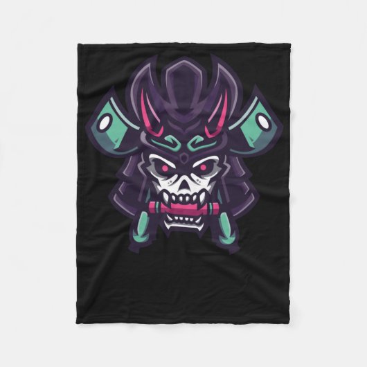 Samurai Shogun Sticker Fleecedecke (Vorderseite)