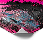 Samurai Silhouette Art Grid Bold Graffiti Style Poster (Ecke)