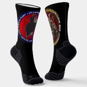 Samurai-Silhouette - Zitat eines japanischen Krieg Socken