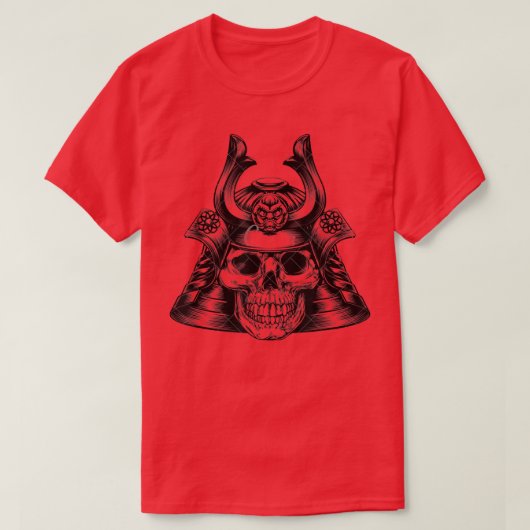 Samurai Skull Design Kabuto T - Shirt (Design vorne)