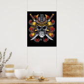 Samurai Skull Poster (Küche)
