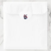 Samurai Skull Warrior Herz-Aufkleber (Tasche)