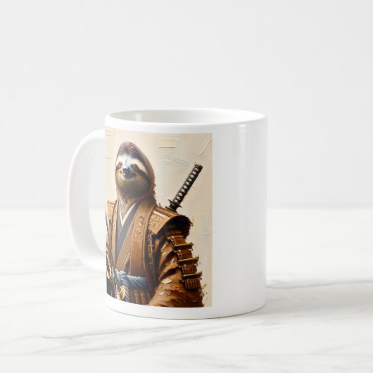 Samurai Sloth Kaffeetasse (Vorderseite Links)