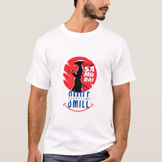 Samurai Smile Unique Warrior Design T-Shirt (Vorderseite)