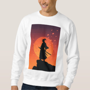 Samurai-Sonnenuntergangs-Hoodie – Minimalistischer Sweatshirt
