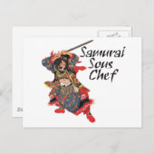 Samurai Sous Koch Postkarte (Vorne/Hinten)