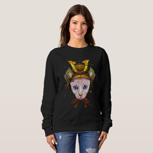 Samurai Sphynx Cat Warrior Samurai Cat Sweatshirt (Vorne ganz)