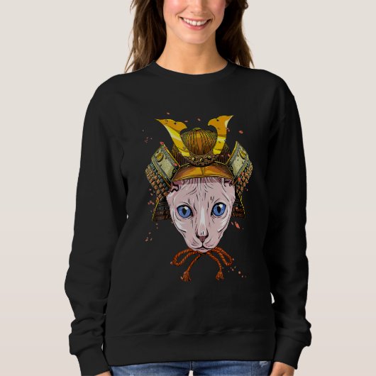 Samurai Sphynx Cat Warrior Samurai Cat Sweatshirt (Vorderseite)