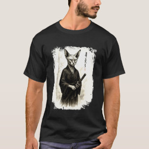 Samurai Sphynx Kitty Katze Krieger. Ninja Japan De T-Shirt